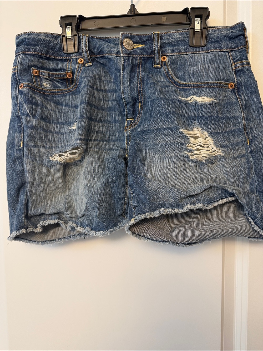 American Eagle Outfitters Distressed Blue Denim Jean Shorts